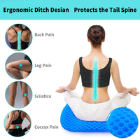 Atmungsaktives Waben-TPE-Gel-Sitzkissen Kühlend Orthopädisch Druckentlastend Waschbar für Bürostuhl Auto Ergonomisches Design