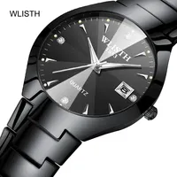 Sıcak satış WLISTH su geçirmez sevgili saati takvim kuvars saatler Unisex bayanlar paslanmaz çelik kuvars saatler kuvars saatler