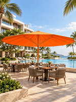 Parasol géant d'extérieur de 8 m, robuste, pour hôtels, complexes hôteliers, restaurants et projets commerciaux