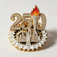 Broche Cœur Patriotique USA en Strass, Alliage Plaqué Argent, Cadeau pour Mariage et Fête de l'Indépendance du 4 Juillet