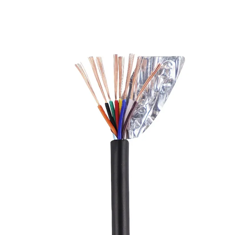 OD 5.0mm 28 awg awm 8 core multistrand power cable with aluminum foil multicore cable sheathed round roll wire shielded cable