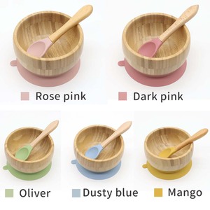 צלחת סיליקון לילדים אוכל תינוק האכלת התינוק האכלת הבמבוק כלי אוכל מבמבוק כלי סט סט ערכות שאיבה עם מנות אספקה של אספקה - Product Image 5