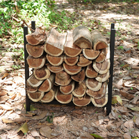 Support de rangement pour bois de chauffage en métal noir thermolaqué, pour intérieur et extérieur