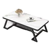 Fabricant en gros de tables à manger et tables basses modernes de luxe personnalisées avec plateau en verre trempé, motif marbré peint en couleur
