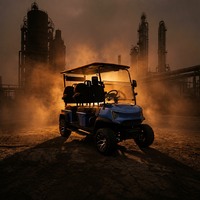 Voiturette de golf électrique pour parc d'aventure tout-terrain, 2, 4 ou 6 places, Moteur AC 72V 7.5KW, Batterie au lithium, pour les excursions sur sentiers, avec porte-lunettes et porte-bagages
