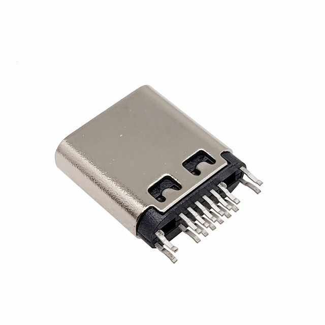 USB3.1 Type-C 16P Female Socket Vertical Terminal Connector Silver