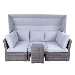 Đồ Nội Thất Ngoài Trời Nhôm Wicker Đa Chức Năng Sofa Roof Daybed