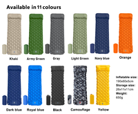 Matelas de camping gonflable ultra-léger en TPU convertible avec oreiller intégré et pompe à pied pliable portable en TPU