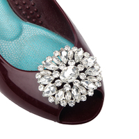 Nouveau bricolage chaîne amovible acrylique strass boucle décorative accessoires pour trou chaussures métal matériel
