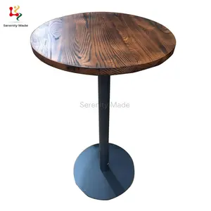 Furnitur Restoran Modern Meja Makan Bulat Kayu Solid