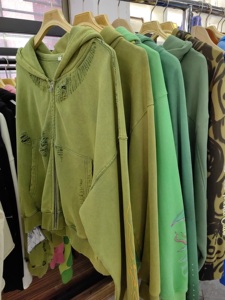 Áo hoodie nam Huili thiết kế mới, chất liệu cotton 100% dày dặn, kiểu vintage đã qua xử lý, màu phai nắng, có khóa kéo, dày dặn, may theo yêu cầu. - Product Image 6