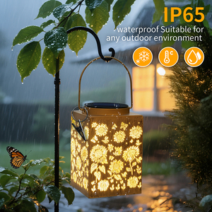 Paquete de 2 Lámparas Solares LED de Metal de Alta Calidad con Diseño de Girasol, con Clasificación de Protección IP65, para Decoración de Jardín - Product Image 4