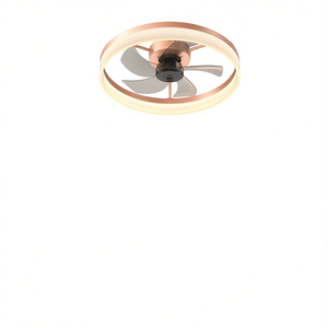 Ventilador de Techo LED Moderno, Color Oro Rosa, 3 Aspas, Motor DC, Regulable, Empotrado, con Control Remoto - Product Image 1