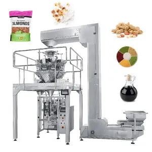 Máquina de envasado Vertical de cereales, cacahuete, bolas de caramelo, vinagre de almendro, bebida, 4 cabezales