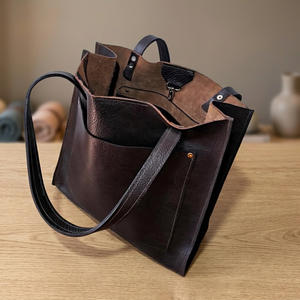 Sacs à main pour femmes en cuir véritable de style européen BS INTERNATIONAL, fermeture éclair, imperméables, doux, écologiques, durables, légers, grands - Product Image 6