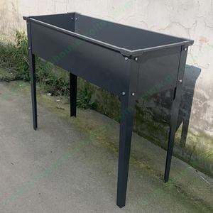 Jardinera Elevada con Patas, Caja <span class=keywords><strong>de</strong></span> Cultivo Elevada <span class=keywords><strong>para</strong></span> Exteriores, <span class=keywords><strong>para</strong></span> Flores y Vegetales, Acero con Recubrimiento en Polvo, Uso Diario - Product Image 2