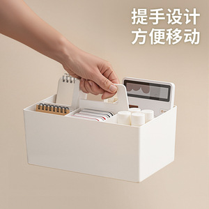 Boîte de rangement de bureau carrée, organisateur portable 4 en 1, rangement de cosmétiques pour chambre à coucher, dortoir, bureau, organisateurs de maquillage - Product Image 3