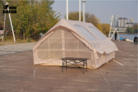 Tente de camping gonflable 2025 personnalisée Oxford quatre saisons imperméable à deux chambres, ouverture rapide automatique pour le camping en extérieur multi-personnes