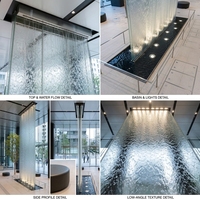 Système de cascade en maille d'eau en acier inoxydable avec LED pour installation décorative intérieure