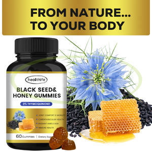 Healthife OEM Vinaigre de <span class=keywords><strong>cidre</strong></span> de pomme Multivitamine Extrait de miel de colza Gommes au miel de graines noires - Product Image 5