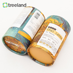 Tubo de papel redondo personalizado da caixa do chá extravagante empacotando 50G/100G/200G para bebidas que desvanecem a manipulação da impressão - Product Image 4