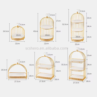 Support à gâteau de mariage en céramique en forme de cage à oiseaux en métal, le plus vendu, pour fêtes et desserts, présentoir à cupcakes