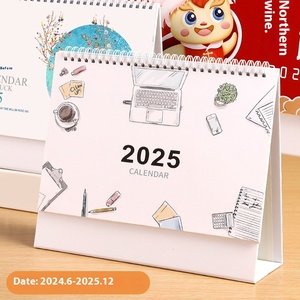 2025 Custom Simple Desktop Monthly Calendar Company Enterprise Promotional Logo Printing for Clock & Table Use