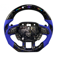 Volant personnalisable en fibre de carbone forgée avec LED bleues pour Land Rover Range Rover Evoque 2011-2019, accessoires de voiture en cuir