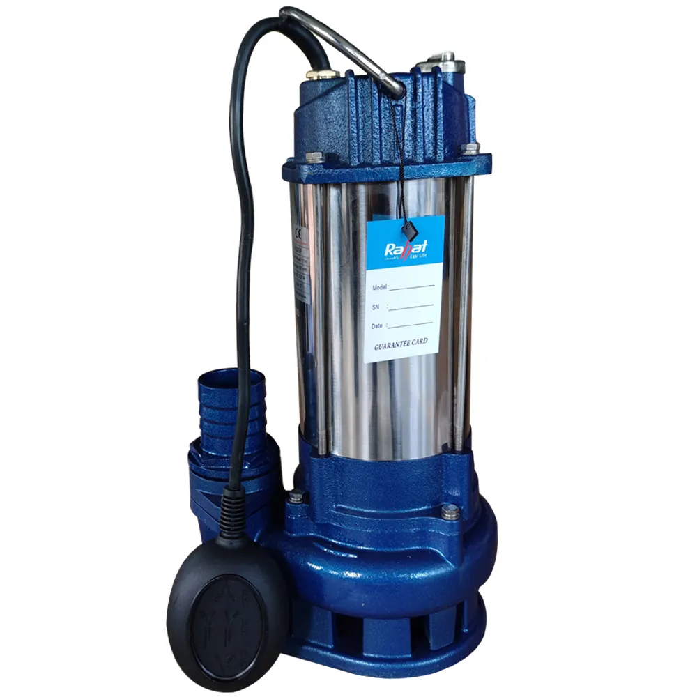 V750F 1HP 2 inç çıkış paslanmaz çelik taşınabilir dalgıç kanalizasyon kirli su pompası fiyat