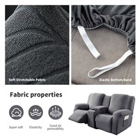 Funda Protectora para Sillón Reclinable BoQian, Diseño Moderno Acolchado con Patrón Geométrico de Hojas Grandes, Impermeable, de Poliéster Grueso