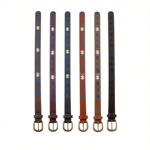 Cintura in PU ricamata con fibbia a mezzaluna Kt, larghezza 2,5 cm, fibbia in rame con anello a D, 6 colori disponibili - Product Image 3