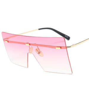 Gafas de <span class=keywords><strong>sol</strong></span> sin montura transparentes a la moda multicolor, montura cuadrada grande, gafas de <span class=keywords><strong>sol</strong></span> de gran tamaño - Product Image 5
