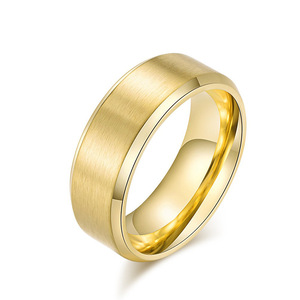 Stylish Simple 8mm Brushed Matte Black Titanium Steel <b>Ring</b> Unisex Wedding Jewelry - Product Image 5