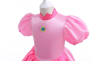 Deluxe niños melocotón princesa vestir Halloween Navidad fiesta traje Super Brothers Rosalina melocotón Disfraces para Niñas - Product Image 4