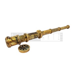 Telescopio de Latón Estilo Dollond para Capitán Náutico con Estuche de Cuero, Monocular Vintage para Navegación, Senderismo y Viajes - Product Image 3