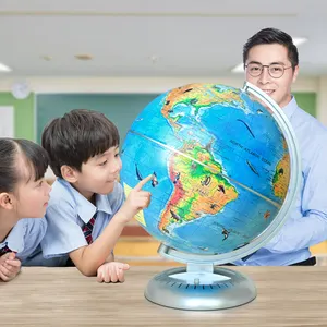 8 inch 20cm LED lamp illuminated acrylic kids teaching learning world globe home office decor gift craft ornament earth globe