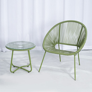 Set <span class=keywords><strong>da</strong></span> <span class=keywords><strong>Giardino</strong></span> Moderno e Leggero in Rattan, Sedia Impilabile Confortevole, Tavolino <span class=keywords><strong>da</strong></span> Caffè, Arredamento <span class=keywords><strong>da</strong></span> Esterno Durevole - Product Image 3