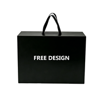 Individuelles Logo Schwarze Faltbare Magnetische Klappbox mit Bandgriff Zusammenklappbare Harte Karton Luxus-Geschenkbox für Kerzen