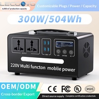 LECOOVO D300S Estación de Energía Portátil de Onda Sinusoidal Pura de 300W, 189-504Wh, Adaptador de CA, Arrancador de Emergencia para Camping al Aire Libre