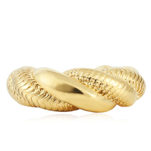 Pendientes de Aro Trenzados de Acero Inoxidable Dorado en Forma de U, Joyería de Moda 19041 - Product Image 3