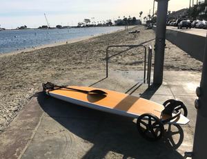 Bateau océanique canoë stand-up planche à pagaie transporteur remorque <span class=keywords><strong>Kayak</strong></span> Transport <span class=keywords><strong>chariot</strong></span> planche à pagaie avec <span class=keywords><strong>chariot</strong></span> de roue de plage <span class=keywords><strong>gonflable</strong></span> - Product Image 5