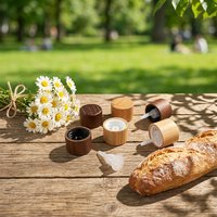 Bouchon à vis en bambou avec réducteur d'orifice pour flacons cosmétiques en plastique et en verre – Tailles disponibles : 18 mm