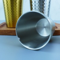 304 acier inoxydable Double tasse bière & café tasse diamant & marteau motif Camping en plein air accessoire PP boîte emballée