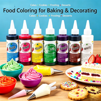 Colorant alimentaire liquide en bouteille ronde de 140 g, colorant comestible pour la décoration de gâteaux, fournitures de pâtisserie, glaçage, fondant, biscuits