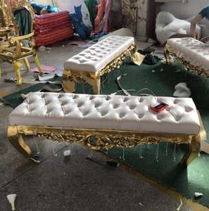 2020 nuova panca per divano in stile europeo bianco e <span class=keywords><strong>oro</strong></span> in legno con 5 anni di garanzia - Product Image 2