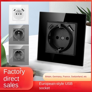 เต้ารับมาตรฐานยุโรป 3 ช่อง พร้อมพอร์ต USB คู่ 16A แบบ Type-C สำหรับชาร์จโทรศัพท์มือถือ - Product Image 2