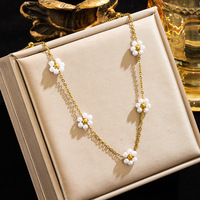 Ensemble collier et bracelet en acier inoxydable plaqué or 18 carats PVD, imperméable, pour femmes, avec perles, bijoux de mode, vente en gros, Halskette
