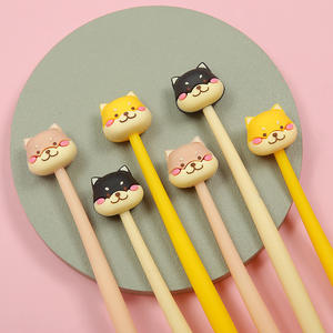 2024 Offre Spéciale 0.5mm mignon bébé <span class=keywords><strong>Shiba</strong></span> chien secouant amovible Paps vert PVC Gel stylo neutre stylo roller stylo - Product Image 2