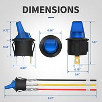 Interrupteur à bascule lumineux pour véhicule automobile, marine, homologué 12V 20A ON/OFF, 3 broches, mini-interrupteur SPST éclairé par LED