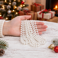 Fil de perles blanches de 50 m, perles rondes pour bouquet de mariée, décoration de table de mariage, fournitures de bricolage, décoration artisanale de luxe sur bobine